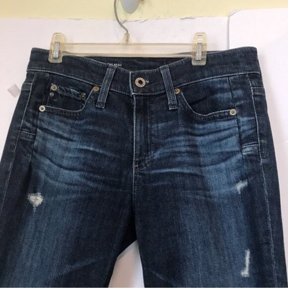 AG Adriano Goldschmied The Beau High Rise Slouchy Skinny Jeans Dark Distress 24R - Picture 5 of 16